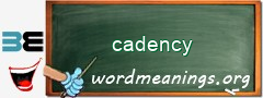 WordMeaning blackboard for cadency